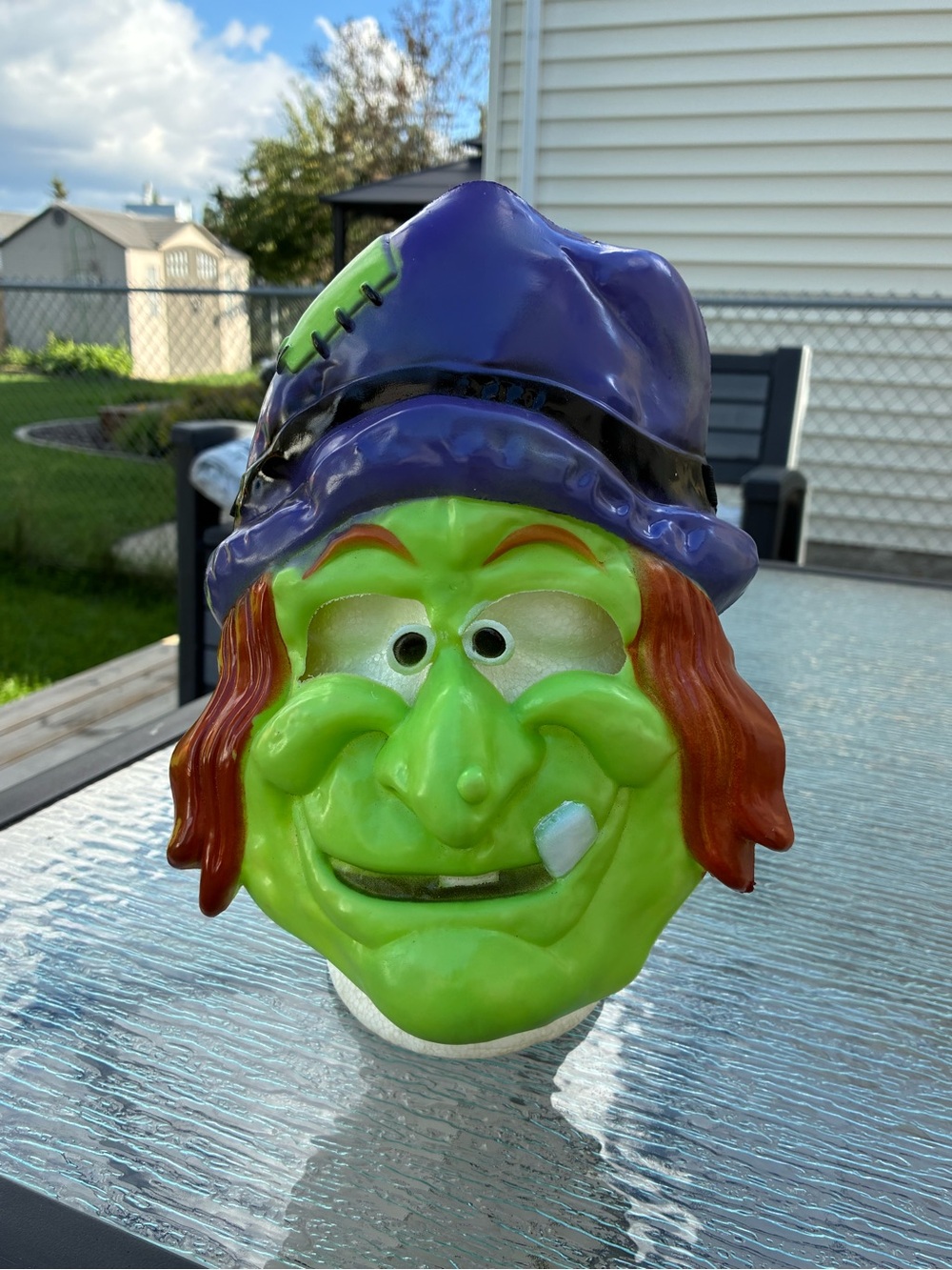 Vintage Green Witch Soft Rubber Halloween Mask Costume